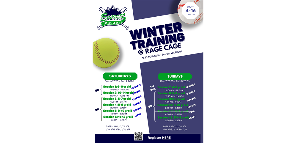 SPOTS ARE FILLING UP!! Winter Training Registration is OPEN