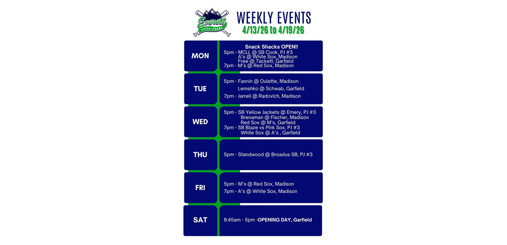 Week of 4/13/26 Events